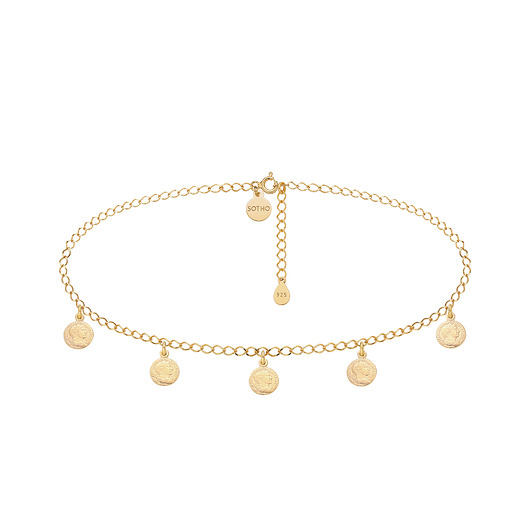 chokery Złoty choker z monetami