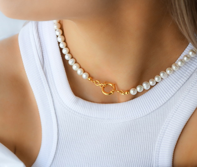 Naszyjnik choker perły naturalne srebro 925 Coccola JEWELLERY