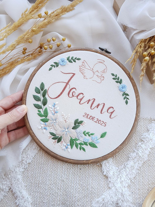 Chrzest - inne Haftowany tamborek PAMIĄTKA CHRZTU ŚWIĘTEGO prezent na chrzest