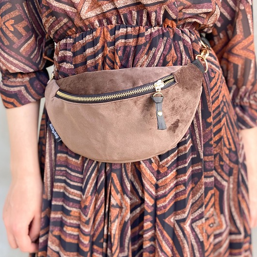 Nerka brązowy welur sacky bag
