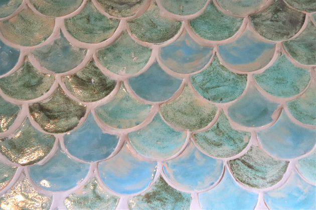 kafle i panele Płytki Ceramiczne kształt łuski Turkus