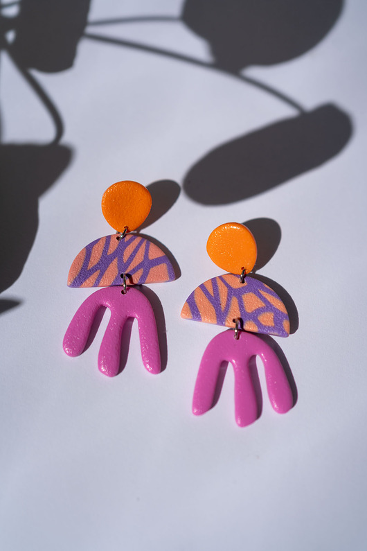 kolczyki z masy plastycznej Wiszące kolczyki Henri Matisse