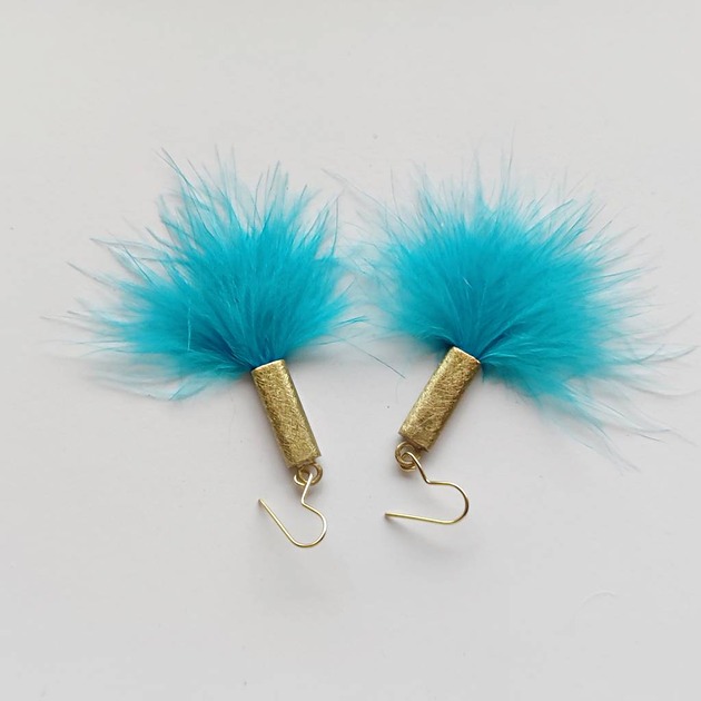 kolczyki z piórami PIÓRKO kolczyki