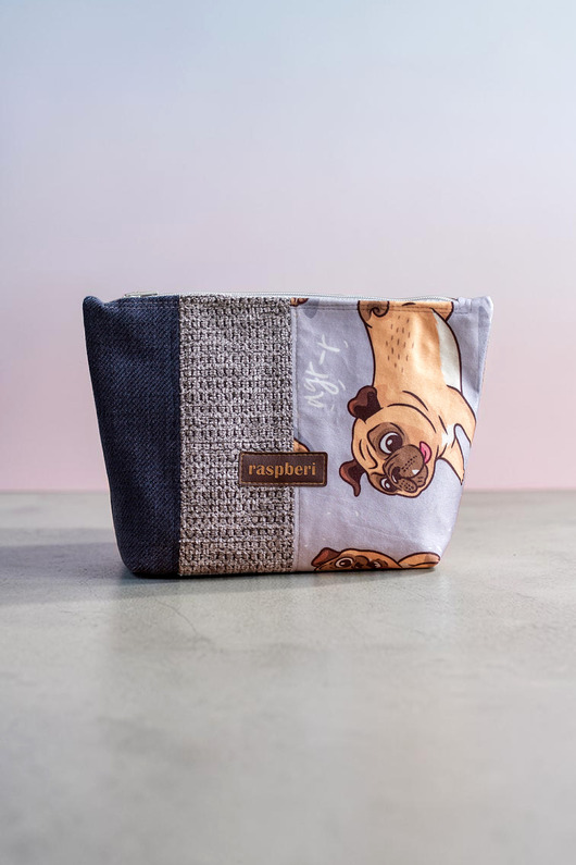 kosmetyczki Kosmetyczka MAXI patchwork mopsy