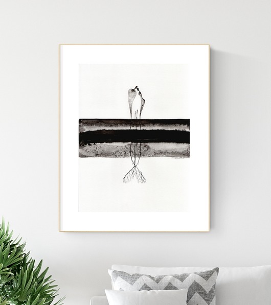 grafika 30/40 ręcznie malowana, abstrakcja Krystyna Siwek Art