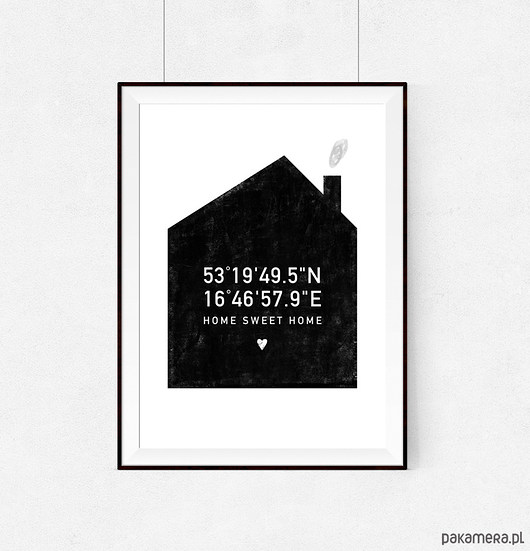 Spersonaliz. Plakat dom współrzędne - A2 wejustlikeprints