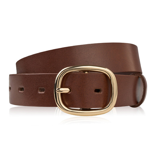 paski damskie Pasek damski skórzany 90 cm do spodni brązowy licowy  PG-15-TB-90