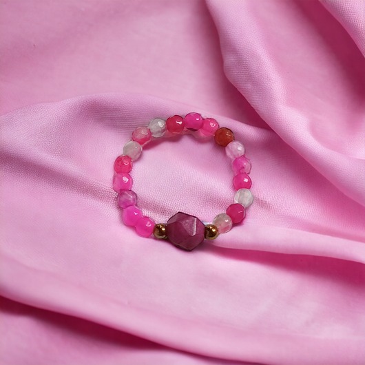 pierścionki elastyczne Pierścionek : PINK :: agat, tygrysie oko