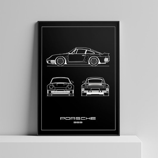 plakaty Plakat Legendy Motoryzacji - Porsche 959