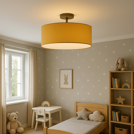 lampy do pokoju dziecka Musztardowa lampa sufitowa do pokoju dziecięcego WENECJA KIDS fi - 30 cm