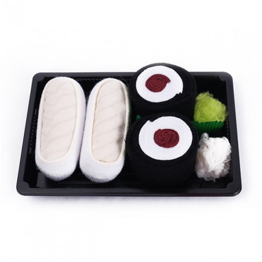 Sushi Socks Box 2 pary maślana, maki tuńczyk Skarpetkowelove