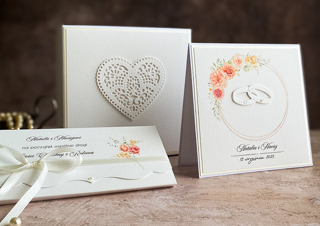 zaproszenia i kartki na ślub Pamiątka Ślubna z Pudełkiem i Banderolą / WEDDING CHARM, WP 42A