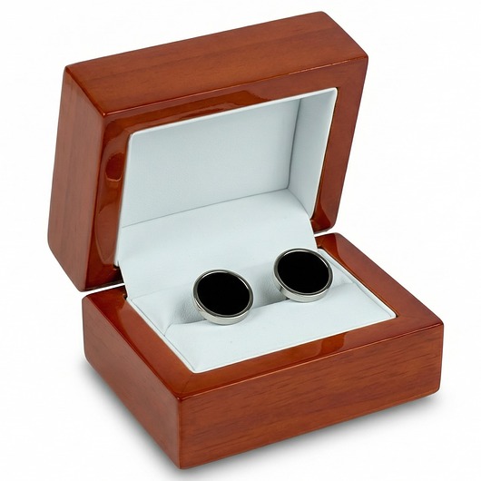 spinki do mankietów SPINKI DO MANKIETÓW czarne oczka smokingowe srebrne