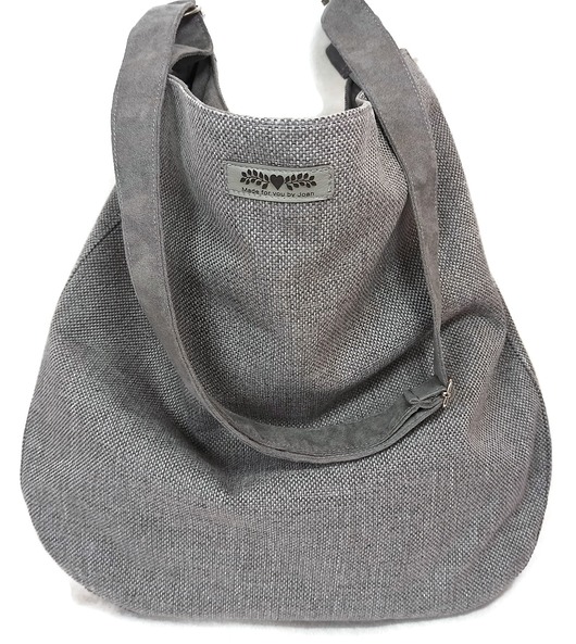 torby na ramię Duża  boho torba szary  XXL na ramię