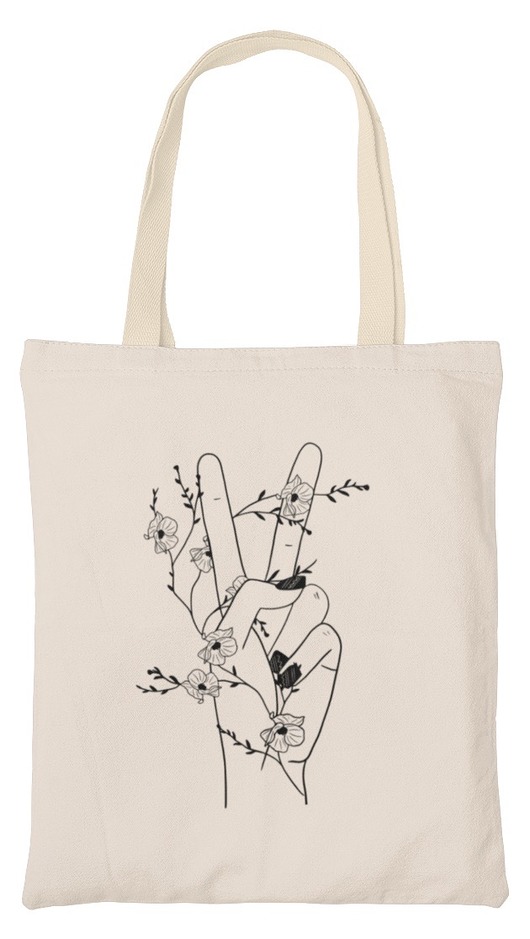 torby na zakupy Torba kwiaty rośliny line art natura peace