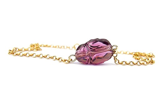 Ametystowe skarabeusze Swarovski -bransoletka Marisella