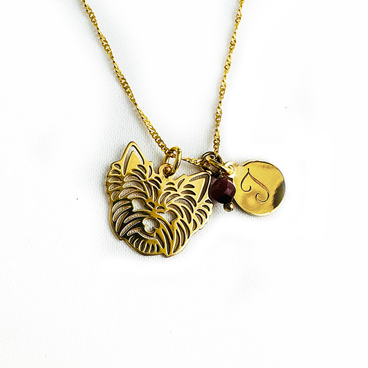 złote naszyjniki Naszyjnik z pieskiem Yorkiem, Yorkshire terrier