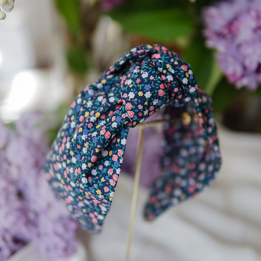 opaski do włosów Opaska na włosy z węzłem drobna łączka