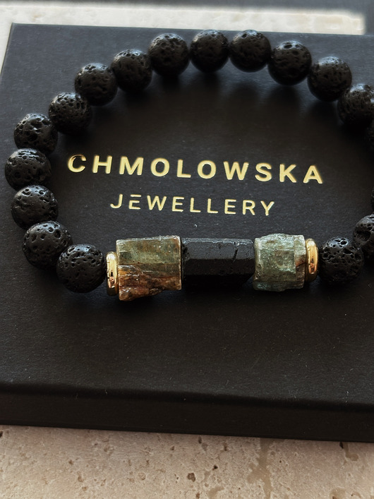 biżuteria męska Bransoletka męska Kyanit i Turmalin Unikat