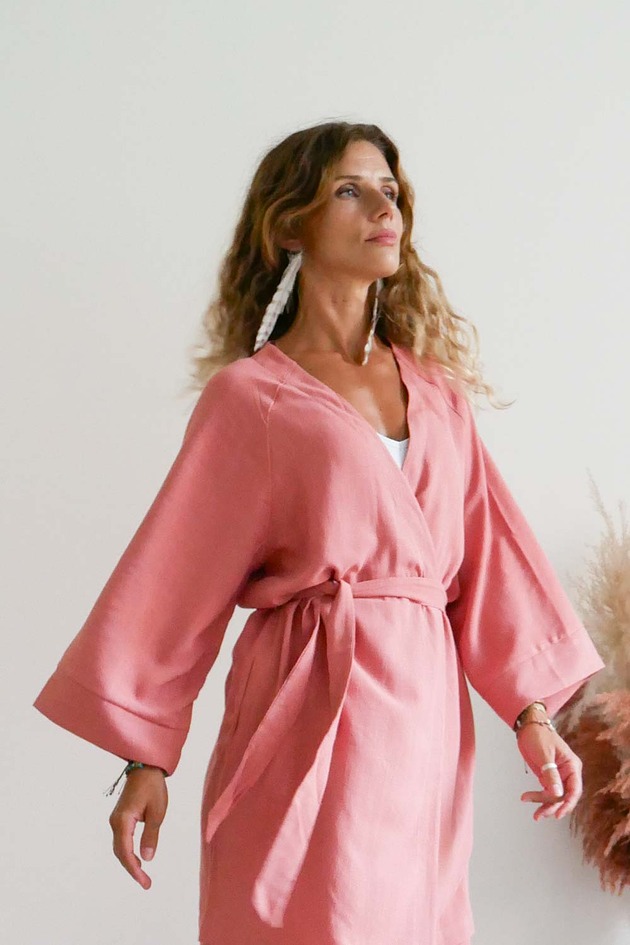 bluzki kimonowe damskie KIMONO lniane Shakti