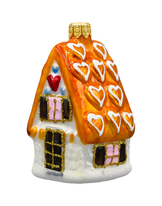 ozdoby choinkowe Bombka choinkowa: Domek z serduszkami: pomarańczowy