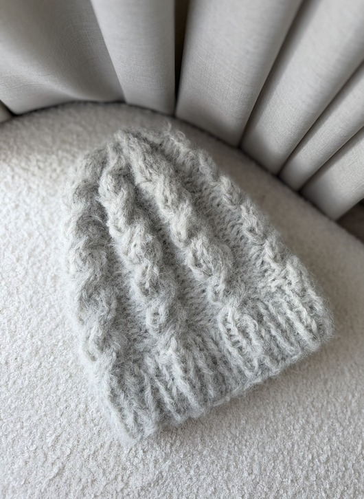 czapki damskie Szara alpaka