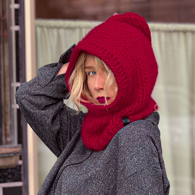 czapki damskie 100% MERINO balaclava kapturek