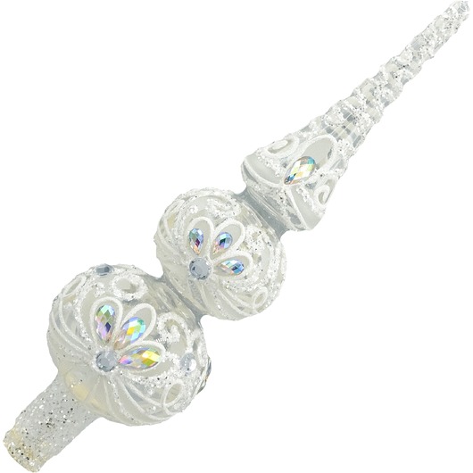 ozdoby choinkowe Czubek na choinkę: Biały Kryształ