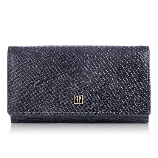 portfele damskie ELEGANCKI PORTFEL DAMSKI SKÓRZANY DUŻY T-09-BL
