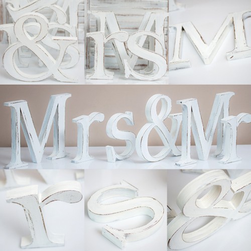 dodatki ślubne Litery Mrs & Mr