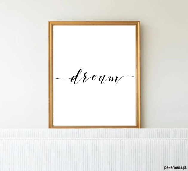 grafiki i ilustracje PLAKAT dream, typograficzny, minimalistyczny