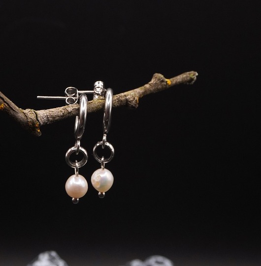 kolczyki z kamieniami Kolczyki Perła