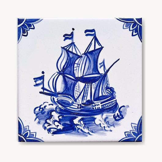 podkładki do kuchni Fregata - statek holenderski na kafelku