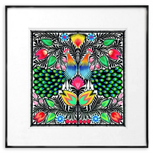 PEACOCKS Art Papercuts (Łowicz-style) na ludowo