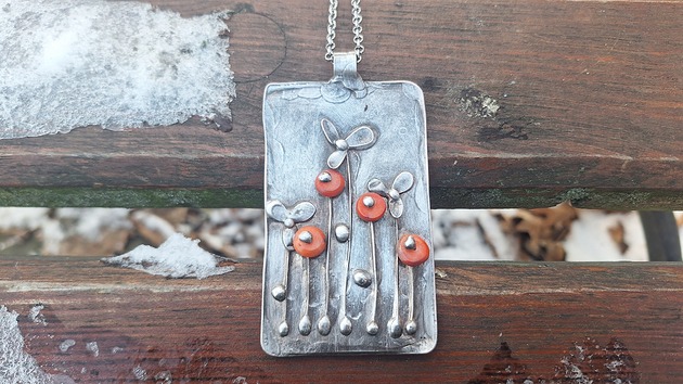 wisiory Pomarańczowe maki - wisiorek