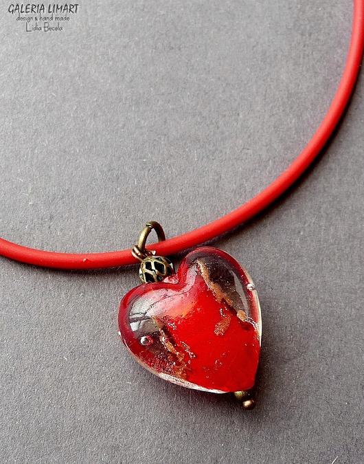 wisiory Serce ze szkła weneckiego uroczy prezent  dla ukochanej osoby