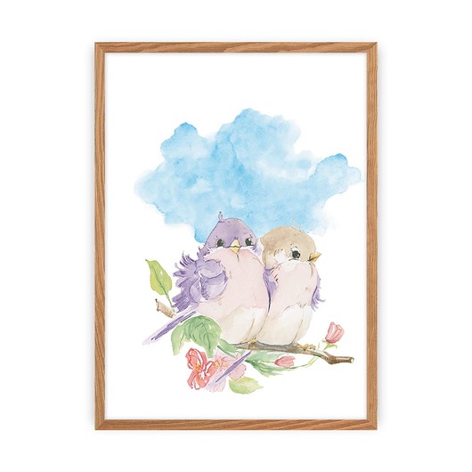 obrazy i plakaty do pokoju dziecięcego Obrazek Forest Story Birds 30x40cm