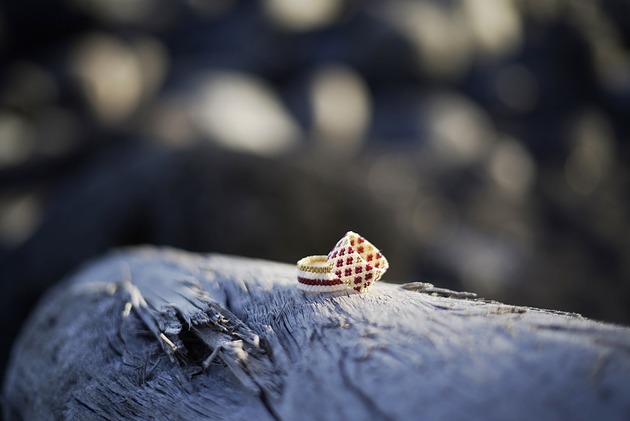 pierścionki - różne Pierścionek Beadingowy Fragile Red