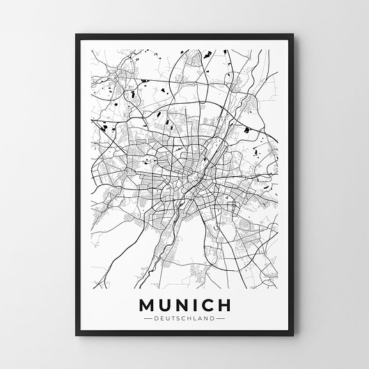 plakaty Plakat Monachium mapa
