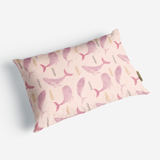 poduszki z grafiką Poduszka dekoracyjna -  Pink whales - 40x60