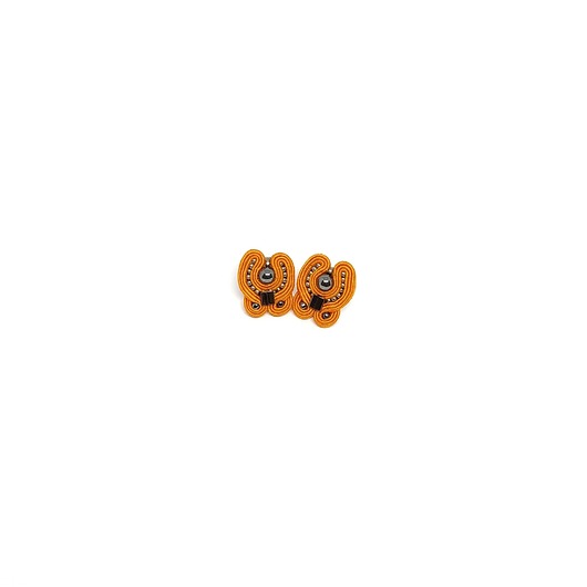 kolczyki soutache Kolczyki z hematytem pomarańczowe