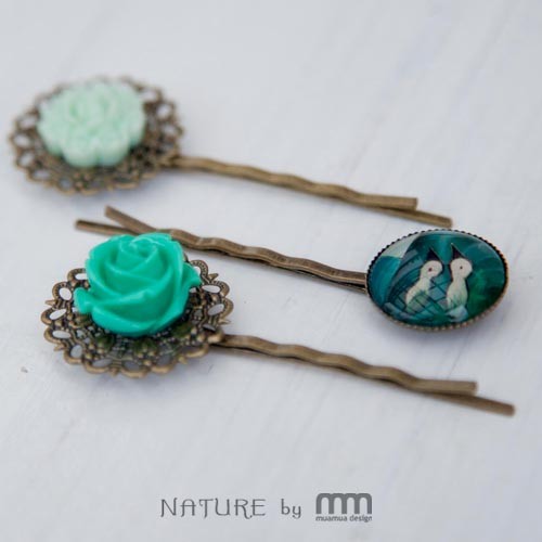 Green Birds spinki muamua design