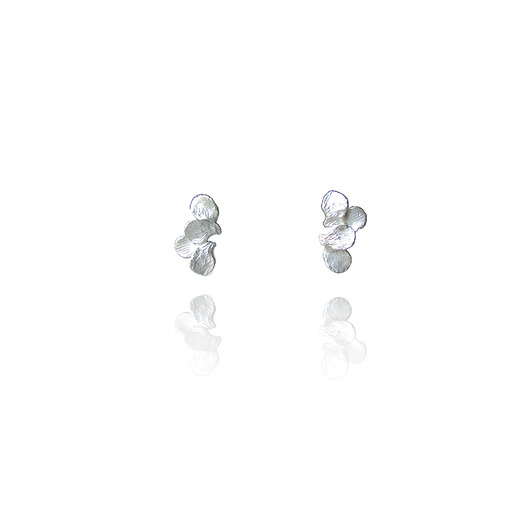 Srebrne kolczyki z czterech płatków- Jabłonka KOS jewellery