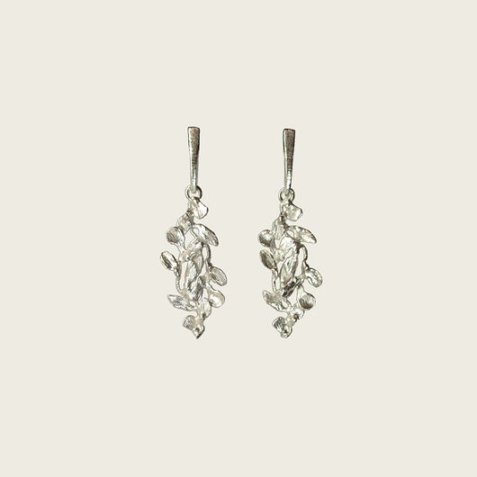 Srebrne długie kolczyki z listków - Jagoda KOS jewellery