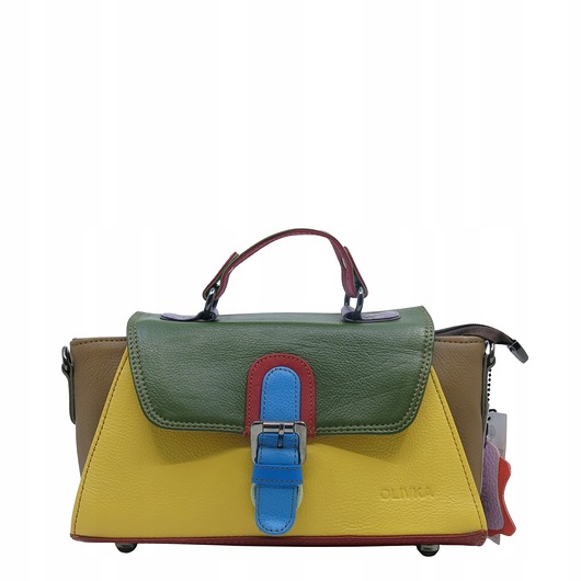 torby na ramię Torebka damska skórzana retro do ręki regulowany pasek elegancka eko OLIVKA