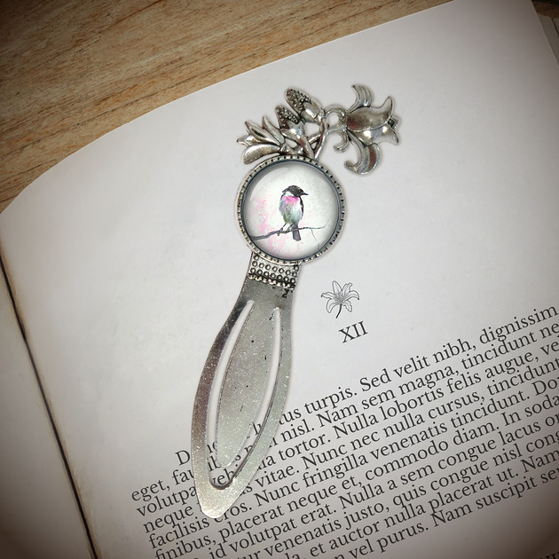 zakładki do książek Zakładka do książki - Ptaszek - lilia