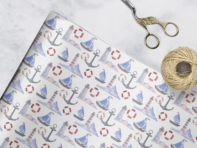 papier do pakowania - marine 021 white Wrap and Pack