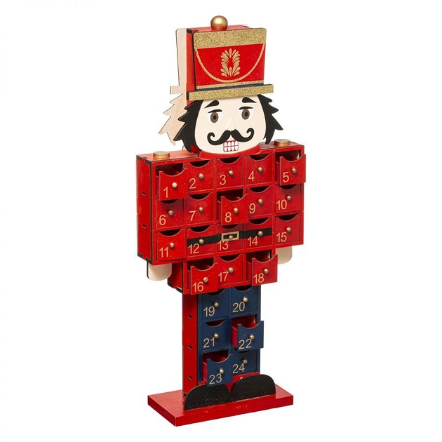 dekoracje świąteczne Kalendarz adwentowy Dziadek do Orzechów 47,5 cm