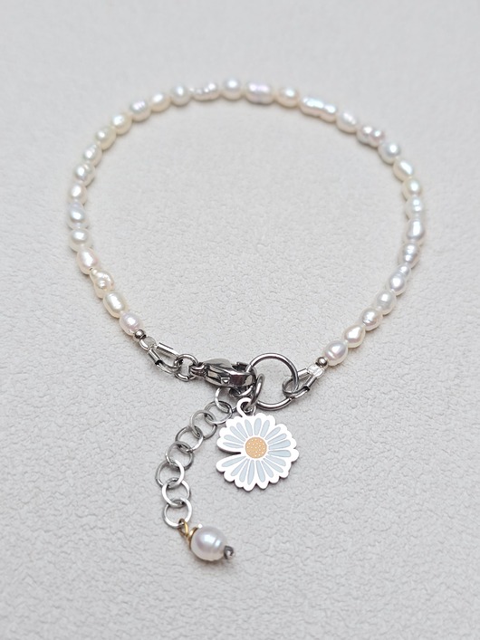 bransoletki - inne Bransoletka Perełki i Stokrotka