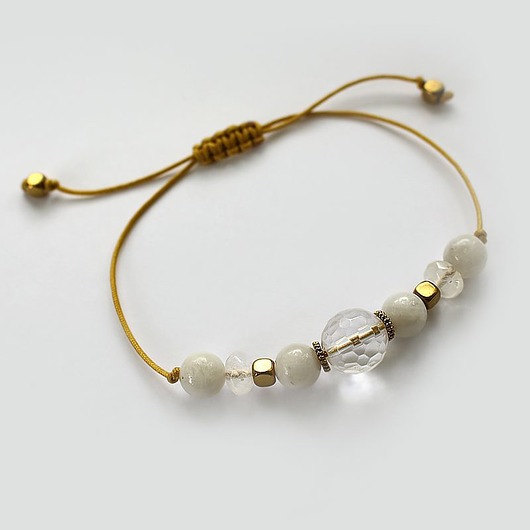 bransoletki z kamieni naturalnych Kryształ górski kamień księżycowy